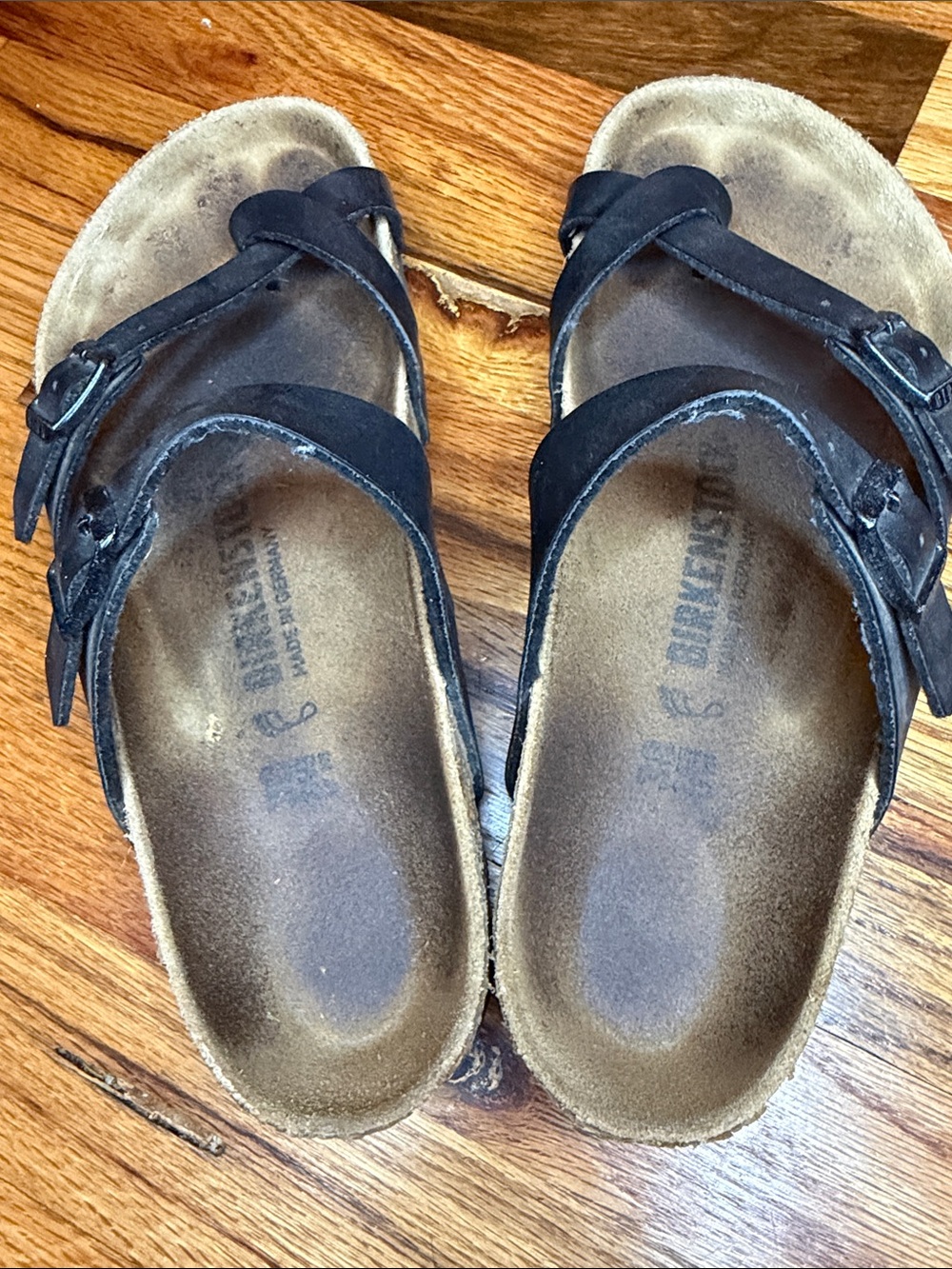 Birkenstock Black Two-Strap Sandals with Toe Loop - Picture 4 of 4